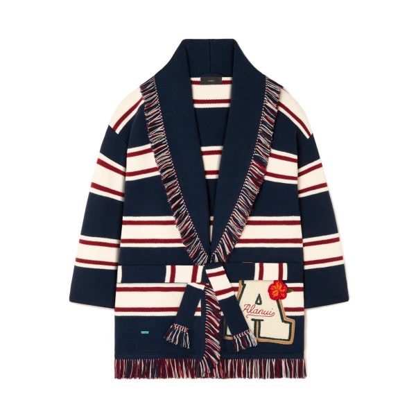 Alanui Rugby Club Cardigan in Midnight Blue Multicolour