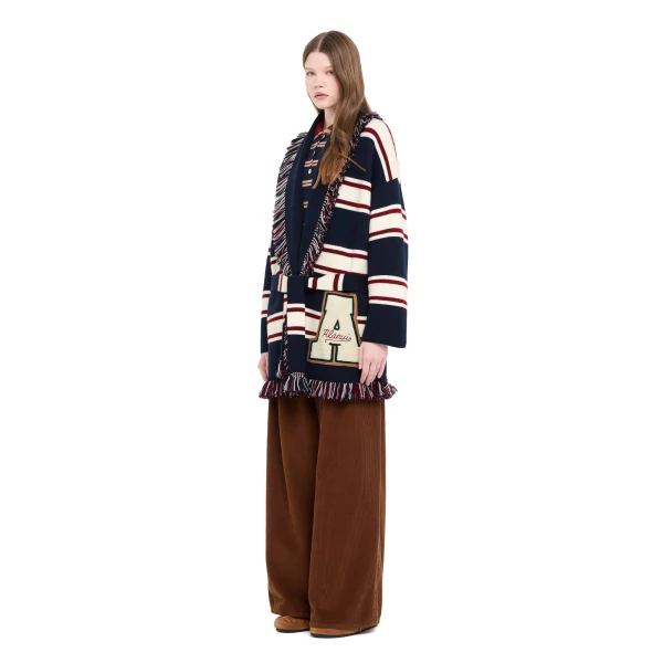 Alanui Rugby Club Cardigan in Midnight Blue Multicolour