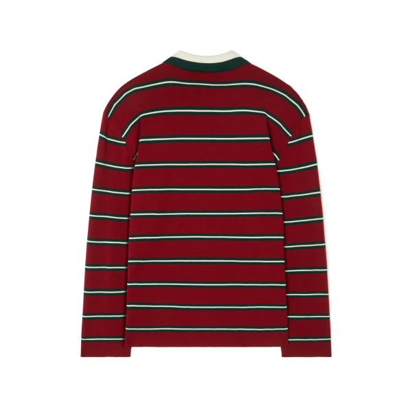 Alanui Rugby Club Double Collar Polo in Russet Red Multicolour