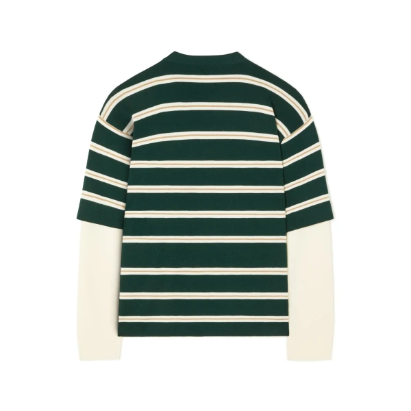 Alanui Rugby Club Double Sleeve Top in Evergreen Multicolour