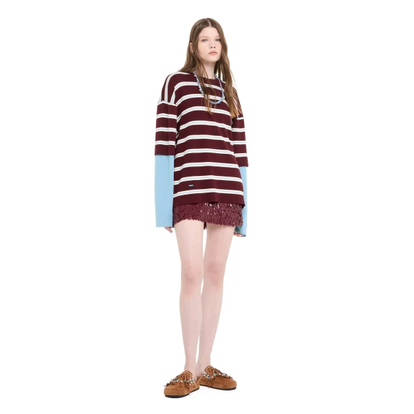 Alanui Rugby Club Double Sleeve Top in Vermouth Multicolour