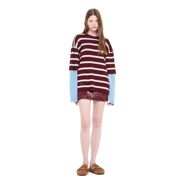 Alanui Rugby Club Double Sleeve Top in Vermouth Multicolour