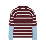 Alanui Rugby Club Double Sleeve Top in Vermouth Multicolour | Long Sleeve | Coveti