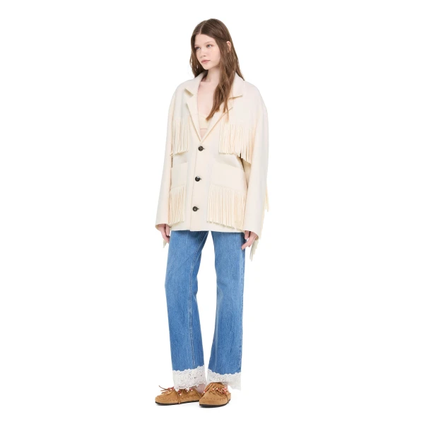 Alanui Spirit Of The West Jacket in Chalk
