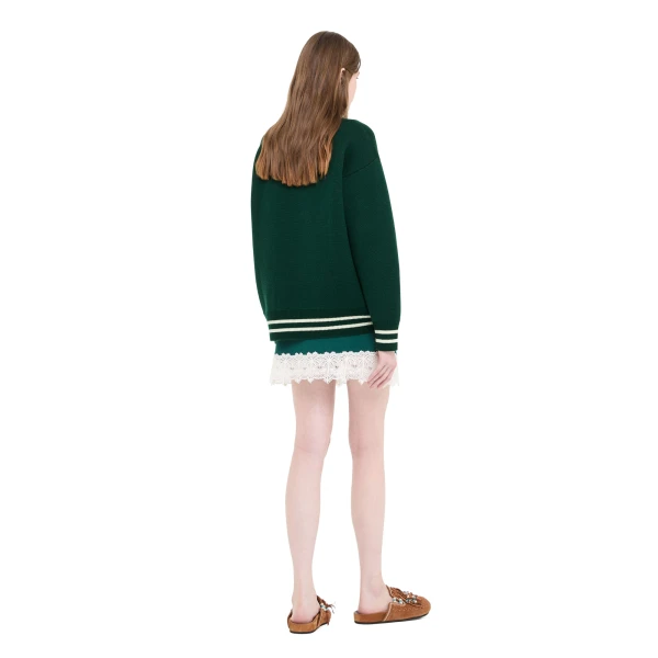 Alanui Sporty Bugs Bunny & Sylvester Sweater in Evergreen Multicolour