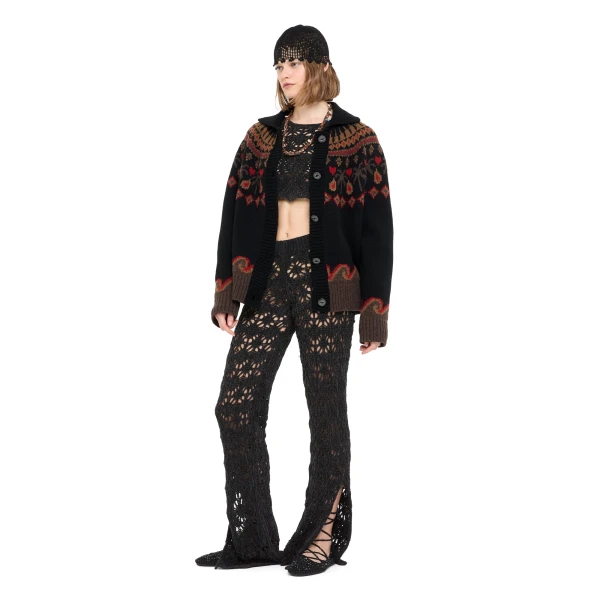 Alanui Sweet Winter Jacket in Black Multicolour
