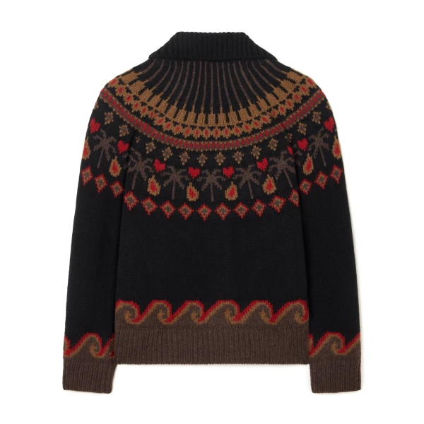 Alanui Sweet Winter Jacket in Black Multicolour