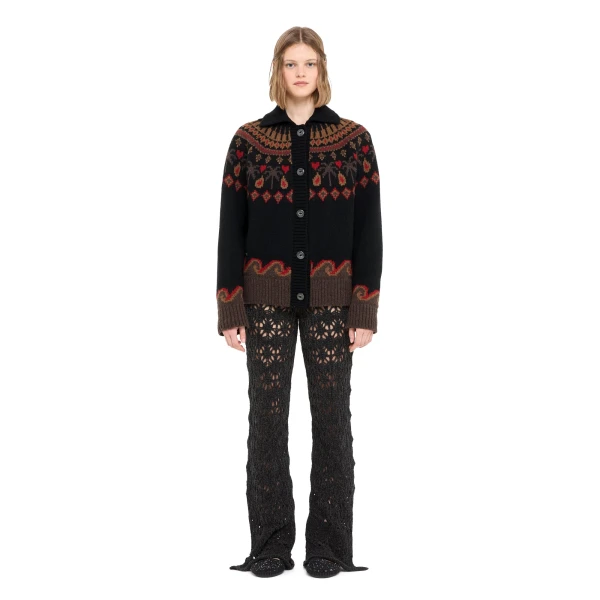 Alanui Sweet Winter Jacket in Black Multicolour