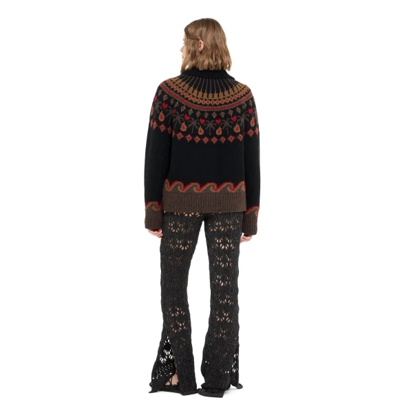 Alanui Sweet Winter Jacket in Black Multicolour