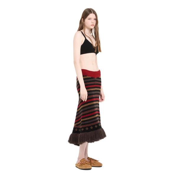 Alanui Sweet Winter Skirt in Black Multicolour