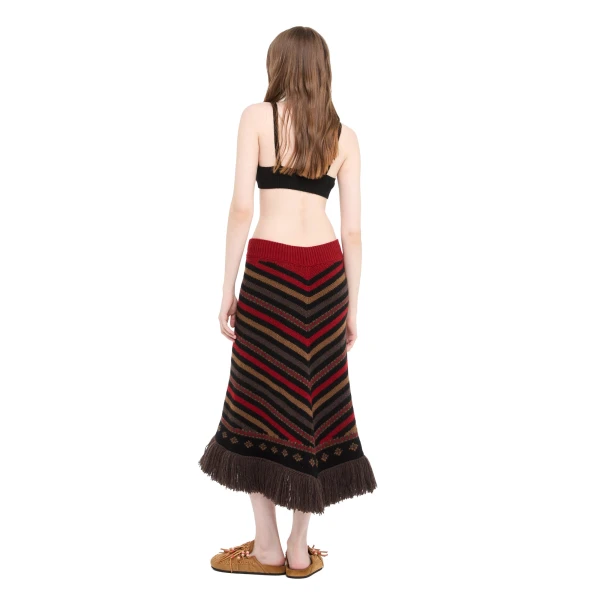 Alanui Sweet Winter Skirt in Black Multicolour