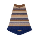 Alanui Sweet Winter Skirt in Camel Multicolour | Midi Skirts | Coveti