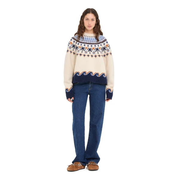 Alanui Sweet Winter Sweater in Chalk Multicolour