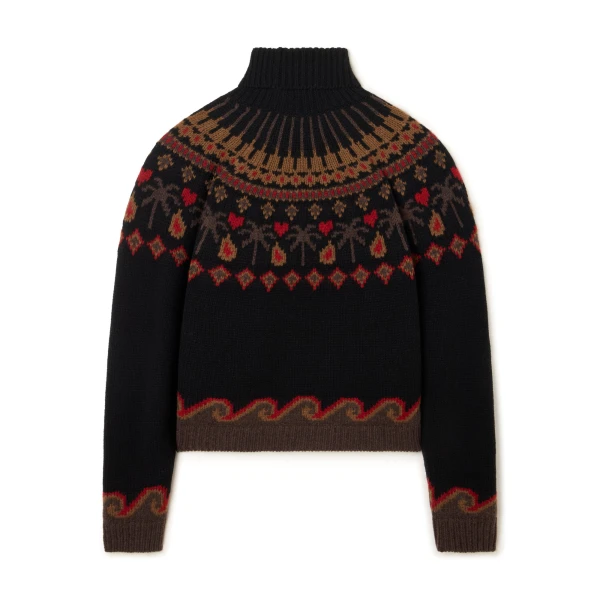 Alanui Sweet Winter Turtleneck in Black Multicolour