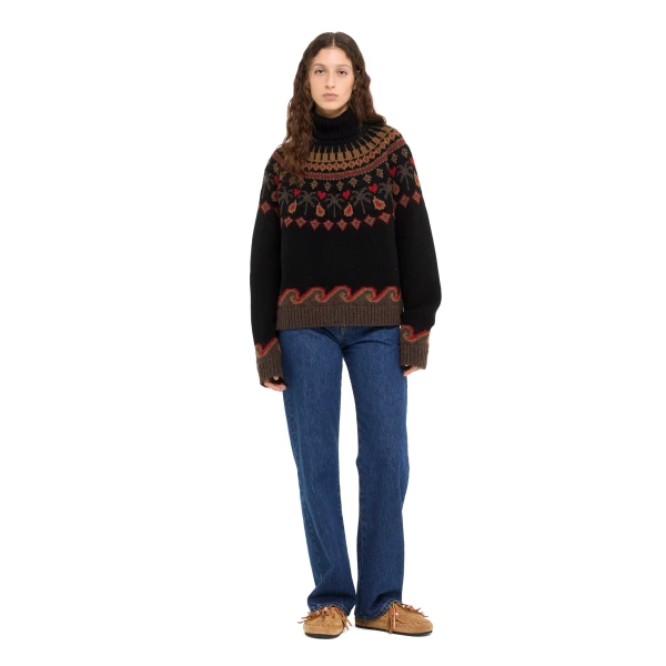 Alanui Sweet Winter Turtleneck in Black Multicolour