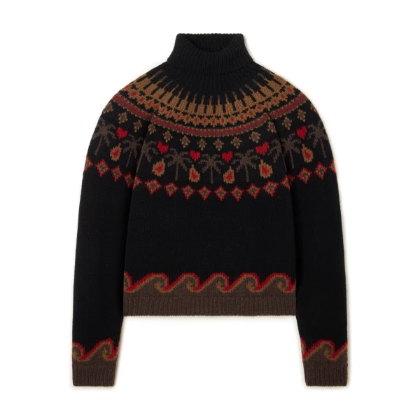 Sweet Winter Turtleneck in Black Multicolour