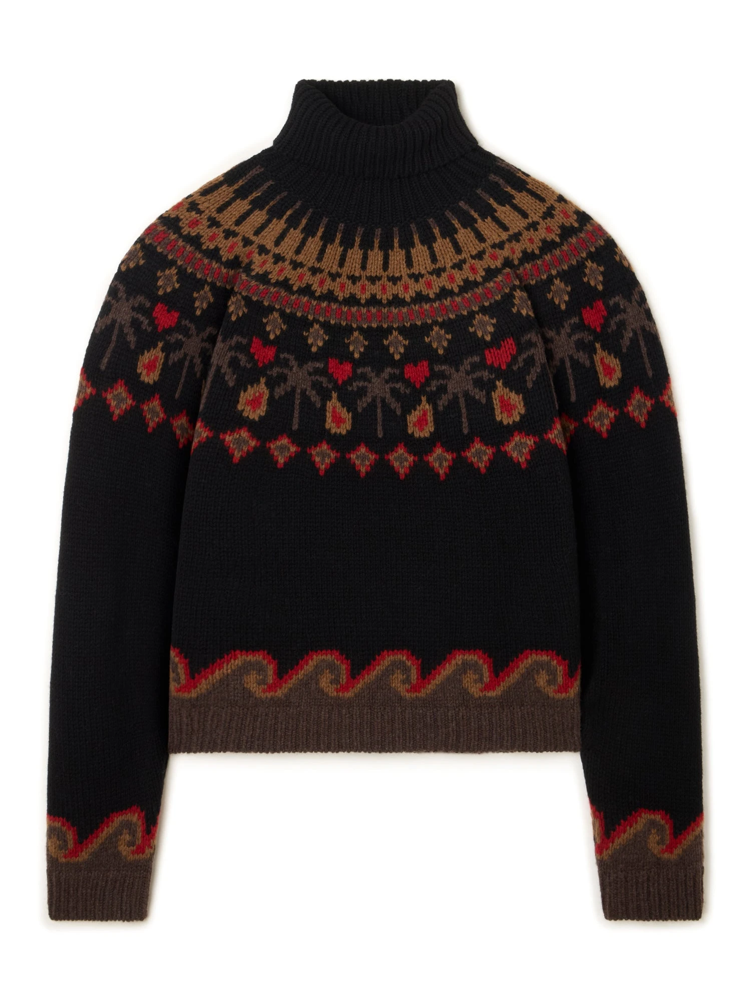 Alanui Sweet Winter Turtleneck in Black Multicolour Alanui Sweet Winter Turtleneck in Black Multicolour | Sweaters | Coveti