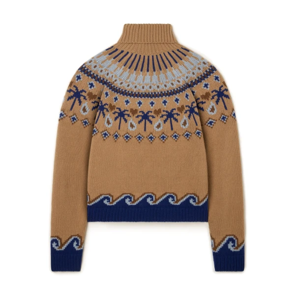 Alanui Sweet Winter Turtleneck in Camel Multicolour