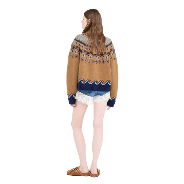 Alanui Sweet Winter Turtleneck in Camel Multicolour