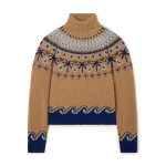 Alanui Sweet Winter Turtleneck in Camel Multicolour | Sweaters | Coveti