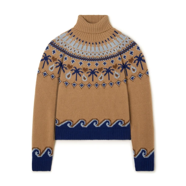 Sweet Winter Turtleneck in Camel Multicolour