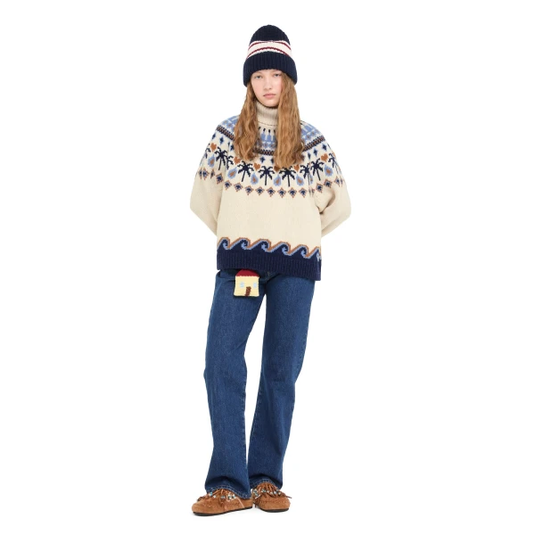 Alanui Sweet Winter Turtleneck in Chalk Multicolour