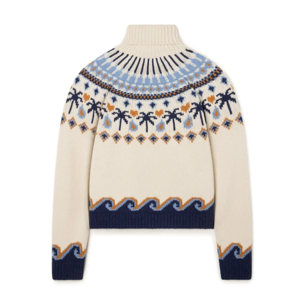 Alanui Sweet Winter Turtleneck in Chalk Multicolour