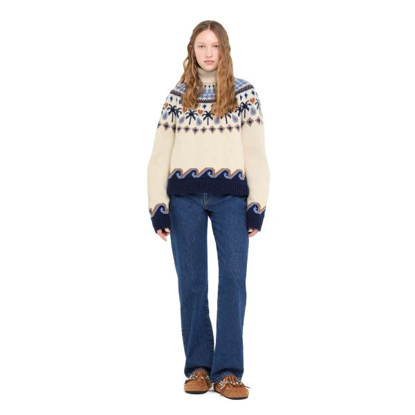 Alanui Sweet Winter Turtleneck in Chalk Multicolour