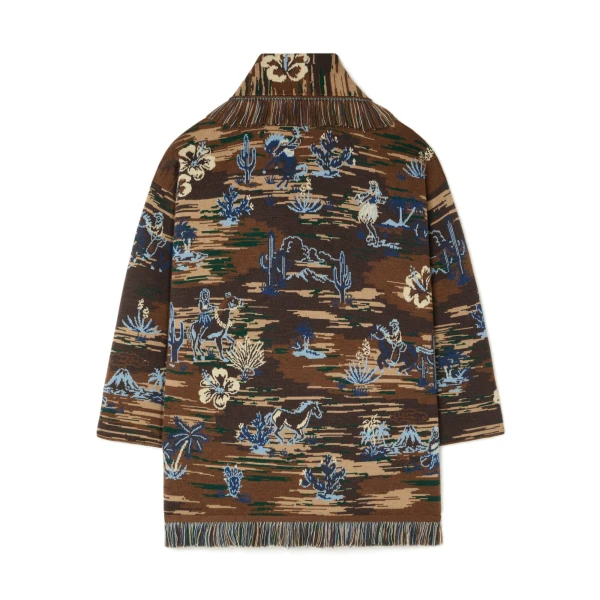 Alanui Tex-Hawaii Roundtrip Cardigan in Coffee Multicolour