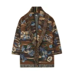Alanui Tex-Hawaii Roundtrip Cardigan in Coffee Multicolour | Cardigan | Coveti