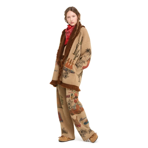 Alanui The Decade Pants in Camel and Tabacco