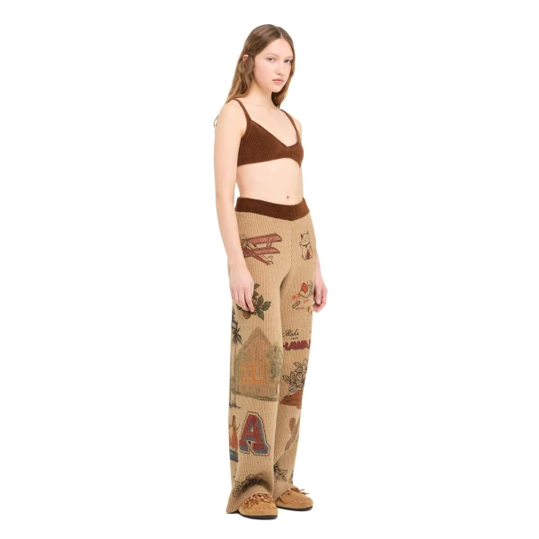 Alanui The Decade Pants in Camel and Tabacco
