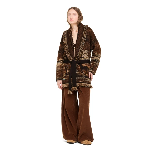 Alanui Wild Wild Cardigan in Coffee Multicolour