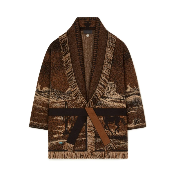 Alanui Wild Wild Cardigan in Coffee Multicolour