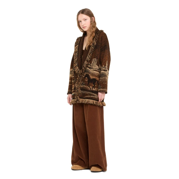 Alanui Wild Wild Cardigan in Coffee Multicolour