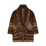 Alanui Wild Wild Cardigan in Coffee Multicolour | Cardigan | Coveti
