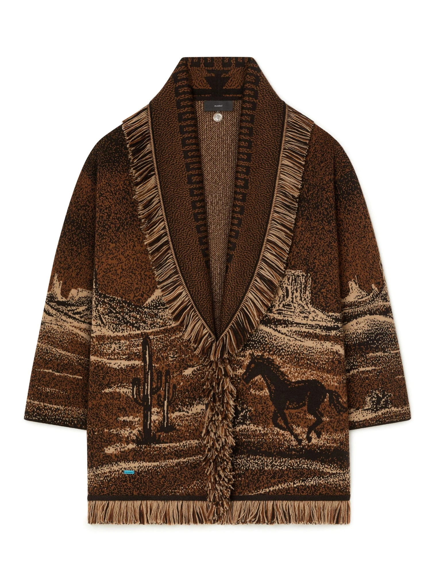 Alanui Wild Wild Cardigan in Coffee Multicolour Alanui Wild Wild Cardigan in Coffee Multicolour | Cardigan | Coveti