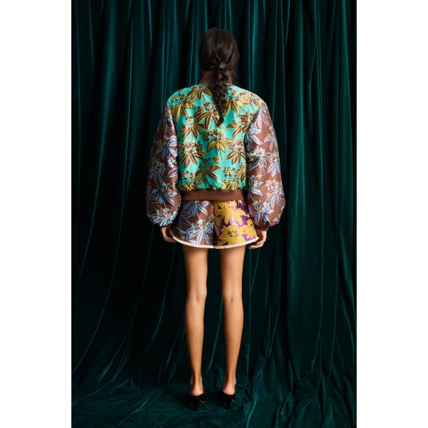 a metallic floral jacquard