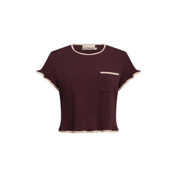 Bonetta Burgundy Crop Tee