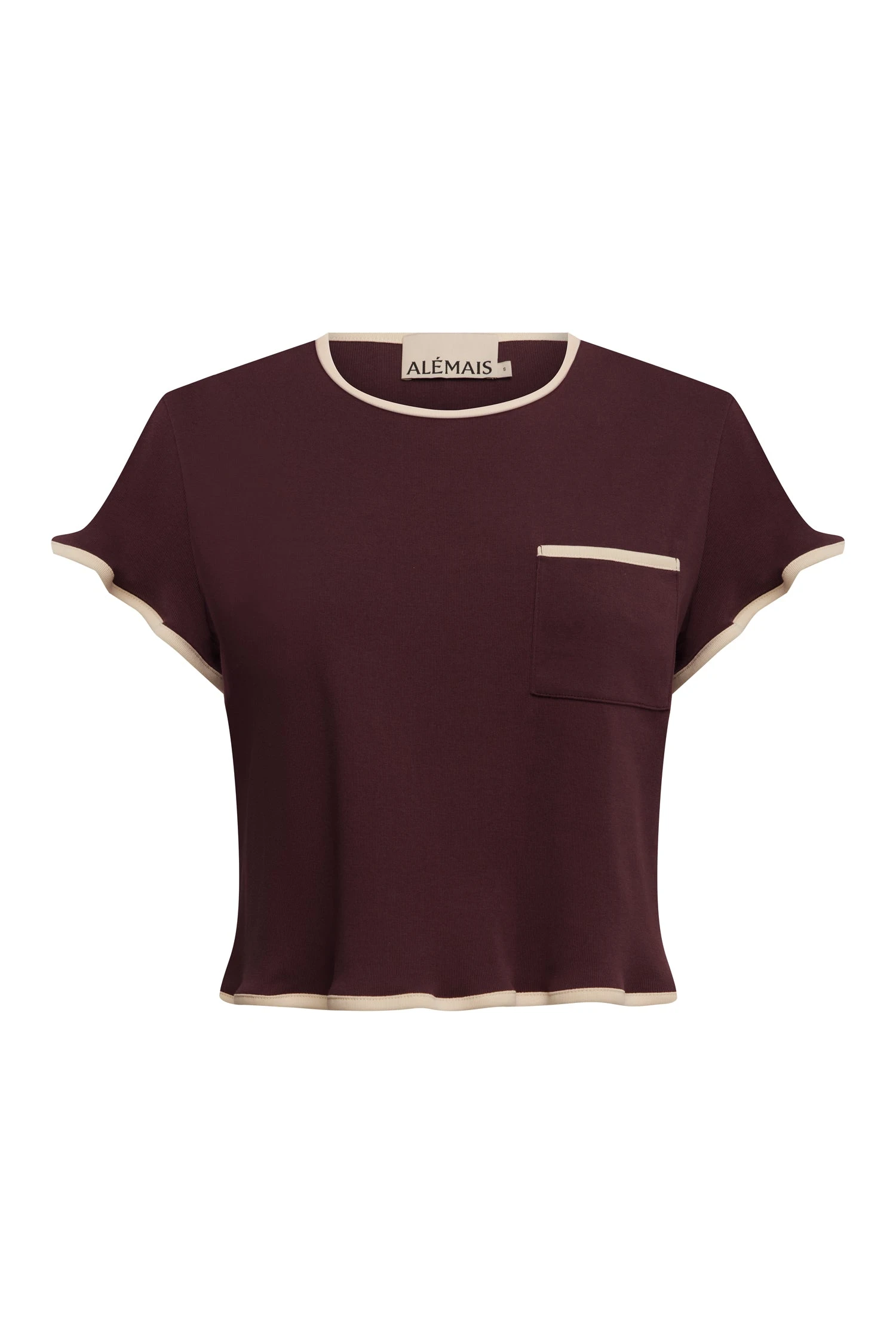 Alemais Bonetta Burgundy Crop Tee Alemais Bonetta Burgundy Crop Tee | T-shirts | Coveti