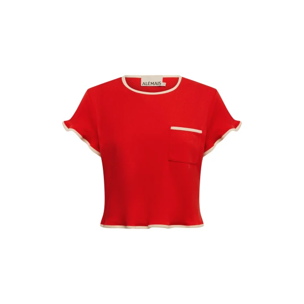 Bonetta Red Crop Tee