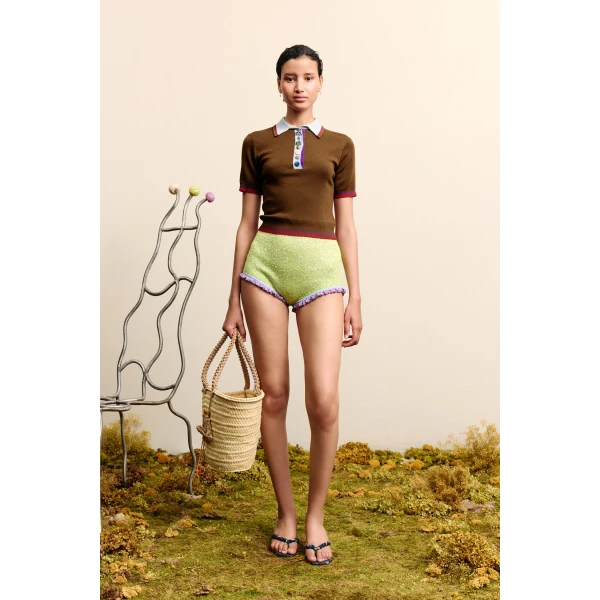 Alemais Josefina Chocolate Knit Polo