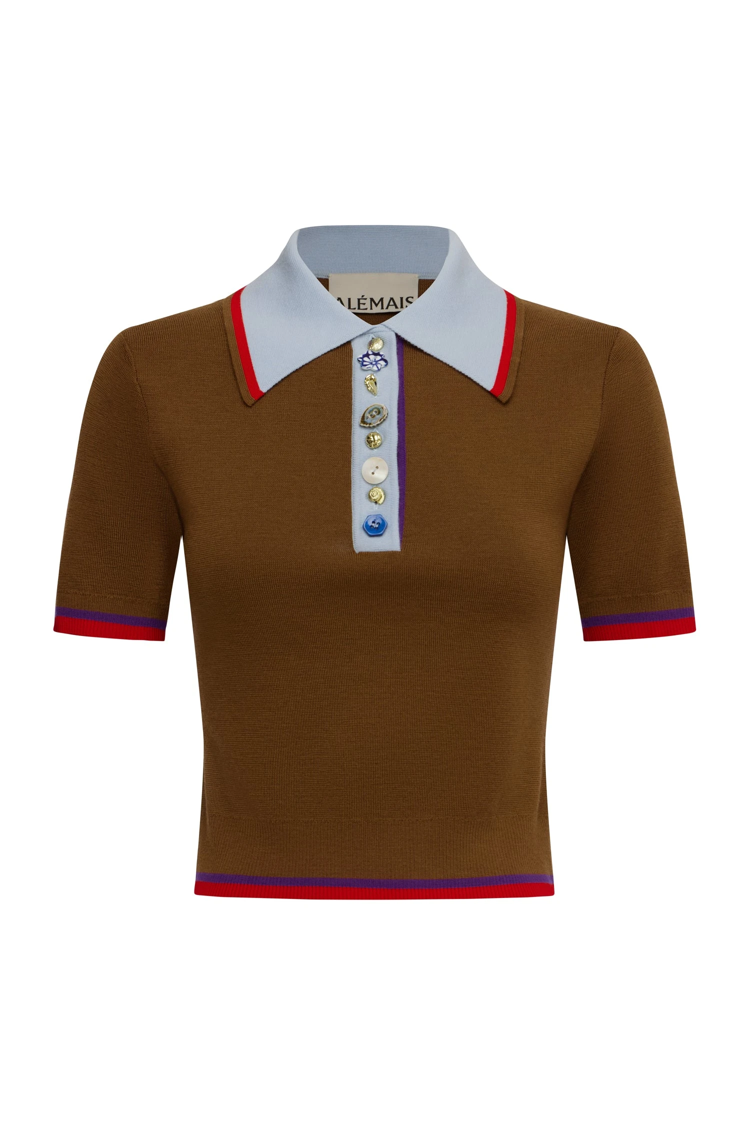 Alemais Josefina Chocolate Knit Polo Alemais Josefina Chocolate Knit Polo | Sweaters | Coveti