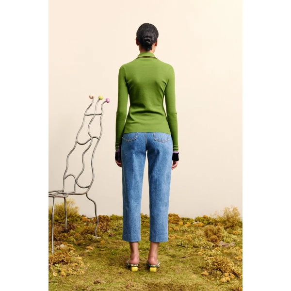 Alemais Josefina Green Fitted Cardigan