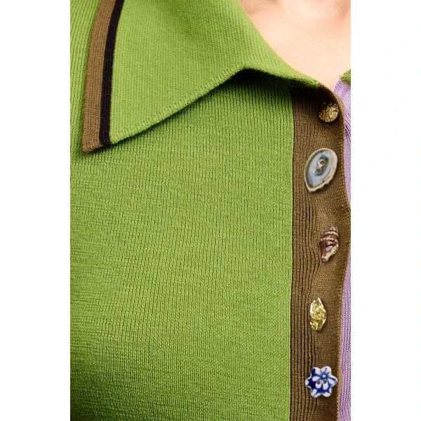Alemais Josefina Green Fitted Cardigan