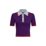 Alemais Josefina Violet Knit Polo | Sweaters | Coveti