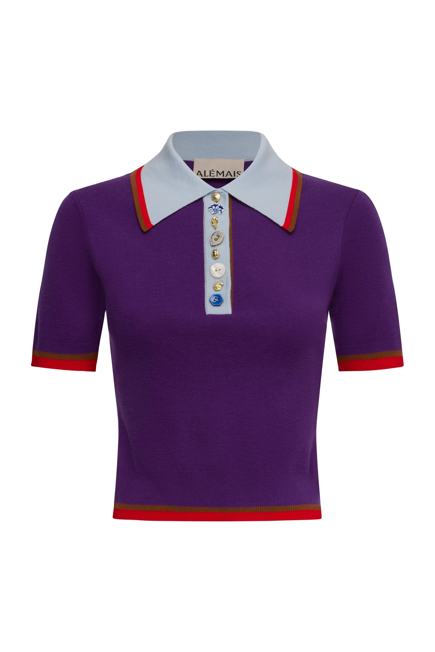 Alemais Josefina Violet Knit Polo Alemais Josefina Violet Knit Polo | Sweaters | Coveti