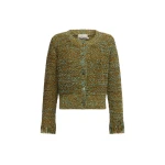 Alemais Nieve Khaki Sequin Cardigan | Cardigan | Coveti