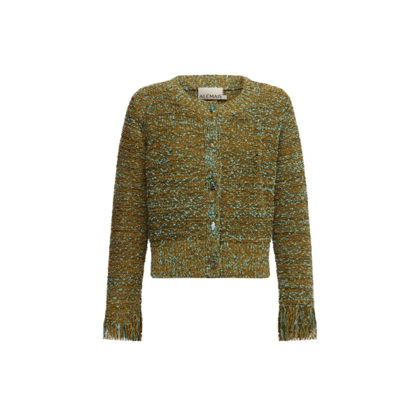 Nieve Khaki Sequin Cardigan