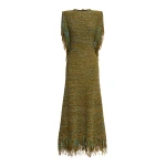Alemais Nieve Khaki Sequin Knit Midi Dress | Midi Dresses | Coveti